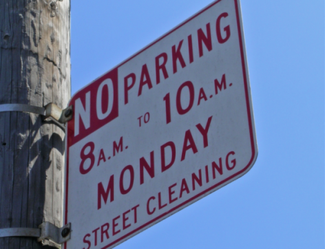 Parking citations on street sweeping days