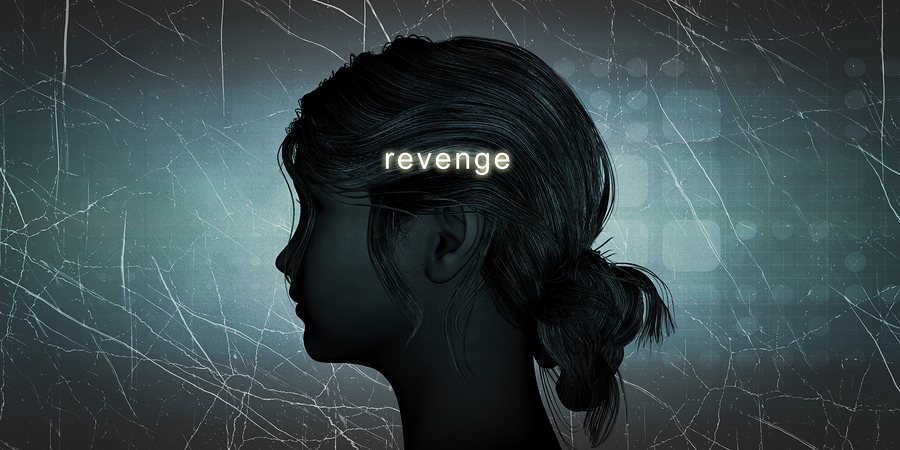 Woman Facing Revenge as a Personal Challenge Concept